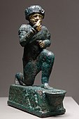 "The Worshipper of Larsa", a votive statuette dedicated to the god Amurru for Hammurabi's life; circa 1760 BC; bronze and gold; 19 x 15 cm; Louvre