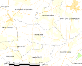 Mapa obce Ancteville