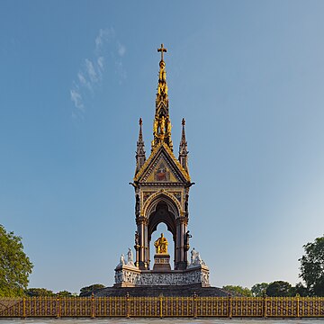 Albert Memorial in Kensington Gardens, London, view from the south.