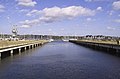 View down the length of the former No 7 Dock towards No 1 Basin (now Chatham Marina)