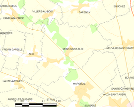 Mapa obce Mont-Saint-Éloi