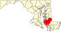 Mapa de Maryland destacant el Comtat de Dorchester