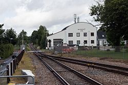 Motormøllen i Mårslet set fra Mårslet Station.