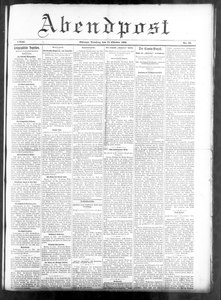 Abendpost 1889, Deutschsprachige Zeitung, wurde aber in Amerika veröffentlicht