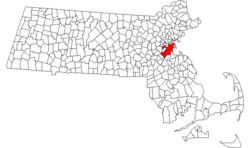 Location in Massachusetts, USA