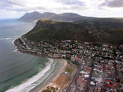 An aerial photograph of Fish Hoek.