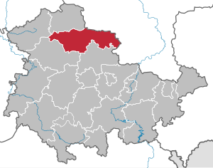 Li position de Kyffhäuserkreis in Thuringia