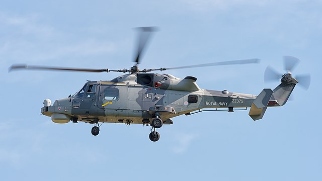 United Kingdom Royal Navy Black Cats display team AgustaWestland AW159 Wildcat HMA2 (reg. ZZ375, cn 494) at ILA Berlin Air Show 2016.