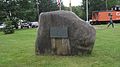 The memorial stone of five who died in an abandoned mine shaft in 1932, Grand Lake, New Brunswick, Canada.