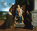 The Holy Family with John the Baptist, a Cat, and Two Donors (1512–13), Dosso Dossi.