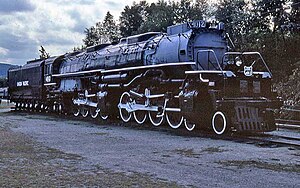 Photograph of Union Pacific 4012, "Big Boy" on display at Steamtown, USA, Bellows Falls, Vermont