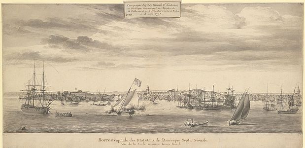 Le port de Boston où stationne l’escadre française plusieurs semaines à l'automne 1778.