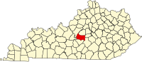 Map of Kentaki highlighting Marion County