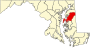 Mapa de Maryland destacant el Comtat de Queen Anne's