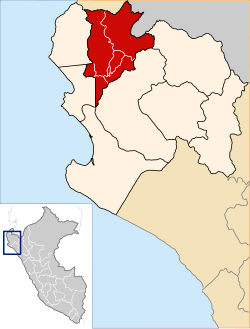 Location of Sullana in the Piura Region