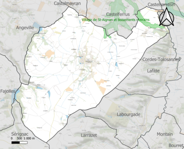 Carte de la ZNIEFF de type 1 sur la commune.