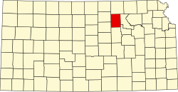 Karte von Clay County innerhalb von Kansas