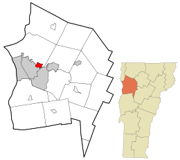 Location in Chittenden County and the state of Vermont