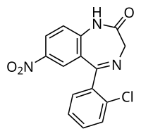 Structuurformule van clonazepam