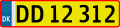 2009-style Danish registration plate for vans