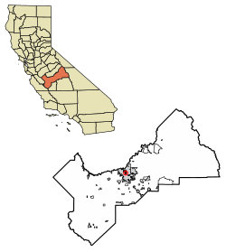 Location in Fresno County and the state of California