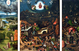 Lucas Cranach (I). The Last Judgment label QS:Lit,"Giudizio universale" label QS:Lfr,"Le Jugement Dernier" label QS:Lca,"El Judici Final" label QS:Lde,"Das Jüngste Gericht" label QS:Lpt,"O Juízo Final" label QS:Lzh,"最后的审判" label QS:Lda,"Den dommedag" label QS:Lsl,"Poslednja sodba" label QS:Lja,"最後の審判" label QS:Lsv,"Den yttersta domen" label QS:Lpl,"Sąd Ostateczny" label QS:Lnl,"Het Laatste Oordeel" label QS:Les,"El Juicio Final" label QS:Lsu,"Viimeinen tuomio" label QS:Len,"The Last Judgment" label QS:Leo,"La Lasta Juĝo" label QS:Lmk,"Страшниот Суд" label QS:Lru,"Страшный суд" . circa 1524 date QS:P,+1524-00-00T00:00:00Z/9,P1480,Q5727902 . oil on panel medium QS:P186,Q296955;P186,Q106857709,P518,Q861259 . 163 × 125 cm (64.1 × 49.2 in) (central panel), 163 × 58 cm (64.1 × 22.8 in) (wings). Berlin, Gemäldegalerie.