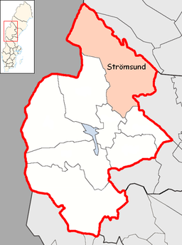 Strömsunds kommuns läge i Jämtlands län