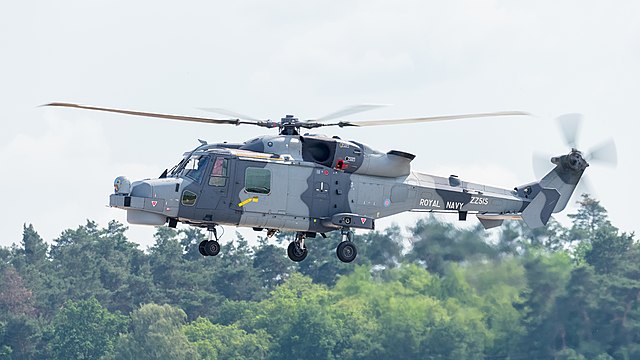 United Kingdom Royal Navy Black Cats display team AgustaWestland AW159 Wildcat HMA2 (reg. ZZ515, cn 520) at ILA Berlin Air Show 2016.