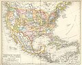 Historical map of the USA, Mexico and Central-America