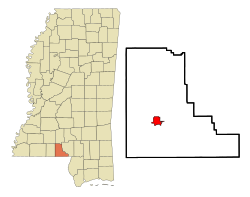 Location of Tylertown, Mississippi