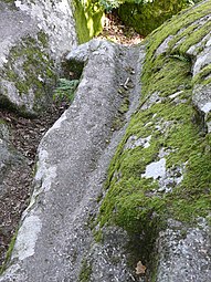 La gouttière de la pierre principale.