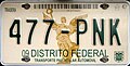 License plate from the Federal District, Mexico