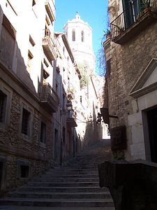 Català: Carrer del call. English: Street of the Jewry. Italiano: Strada del Quartiere ebraico.