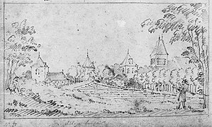 Dorpsgezicht, tekening reproduktie uit schetsboek D.Verrijk - Liancourt la Fosse - 20317641 - RCE.jpg