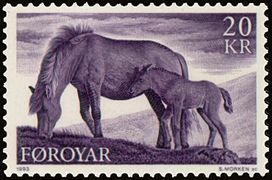 Ross í Føroyum - Horses in the Faroes. (Faroese stamps 1993).