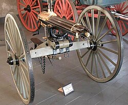 Gatling Gun no Fort Laramie, Wyoming.