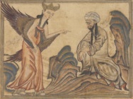 Muhammed kohtaa enkeli Gabrielin. Miniatyyri Persian Tabrizista n. 1306-1315.