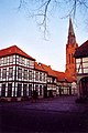 Fachwerkhäuser am Markte, hinten Martinskirche, ganz rechts Rathauslaube]]