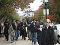 Members of Project Chanology marching in Boston.