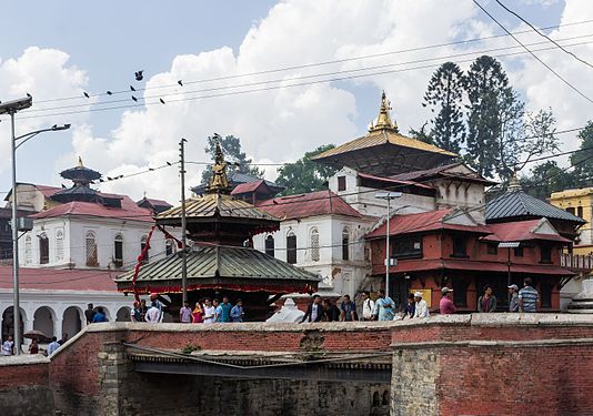 Pasupatinath Temple from the bank of Bagmati river..