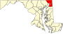 Mapa de Maryland destacant el Comtat de Cecil