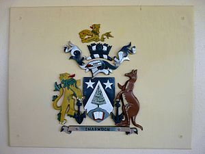 Norfolk Island Coat of Arms displayed on Government House, Norfolk Island