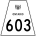 Highway 603 marker