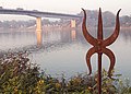 A bridge over the Bhagirathi River, Murshidabad, 2012