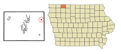 Location of Superior, Iowa