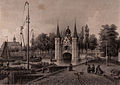 De Waterpoort in Sneek, gravure door Adrianus Jacobus Terwen naar een tekening van Ludwig Rohbock (ca. 1860-1900).