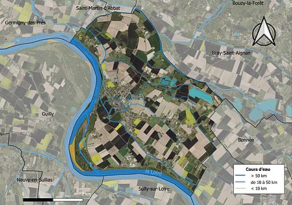 Carte orthophotographique de la commune en 2016.