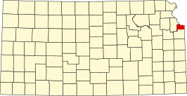 Locatie van Wyandotte County in Kansas