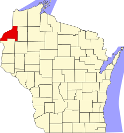 Karte von Burnett County innerhalb von Wisconsin