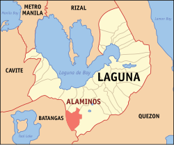 Mapa de Laguna con Alaminos resaltado